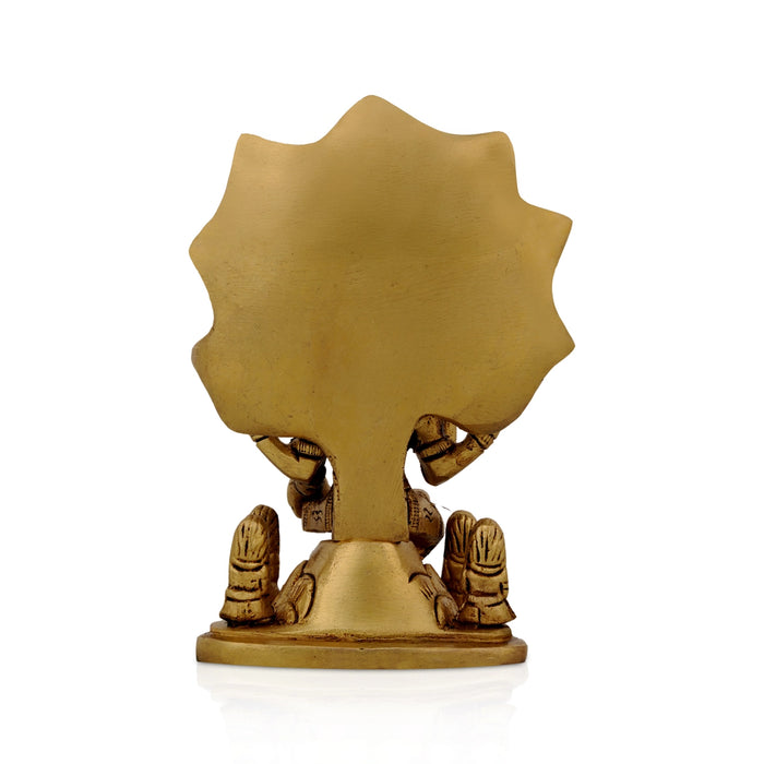Dakshinamurthy Vigraham With Tree - 4.5 x 3.5 Inches | Antique Brass Idol/ Dakshinamurti Statue for Pooja - Brass Murties