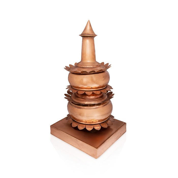 Kerala Gopura Kalash - 19.5 x 10 Inches | Copper Kalasam / Temple Gopura Kalasham / Temple Top Kalash - Temple Decoration