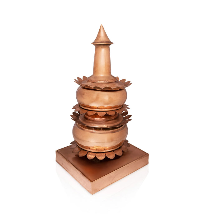 Kerala Gopura Kalash - 19.5 x 10 Inches | Copper Kalasam / Temple Gopura Kalasham / Temple Top Kalash - Temple Decoration