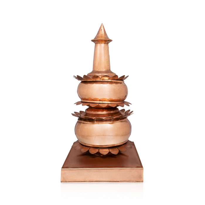 Kerala Gopura Kalash - 19.5 x 10 Inches | Copper Kalasam / Temple Gopura Kalasham / Temple Top Kalash - Temple Decoration