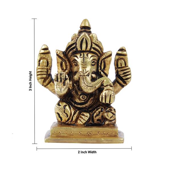 Ganesh Murti - Square - 3 Inches | Antique Statue / Vinayagar Statue/ Ganesha Idol for Pooja