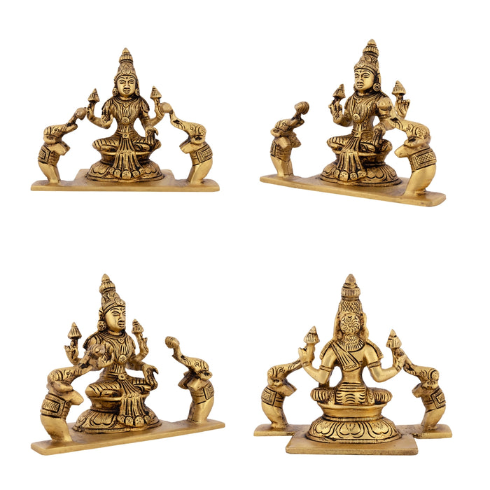 Ashtalakshmi Idol Set - 5 X 6.5 Inches | Antique Brass Idol/ Ashta Laxmi Murti For Wealth Blessings And Pooja - Brass Murties