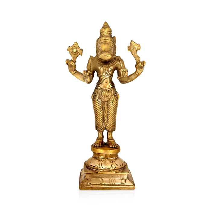 Dasavatharam Set - 9 x 5 Inches | Antique Brass Idol / Dasavatar Statue / Vishnu Avatar for Pooja - Brass Murties
