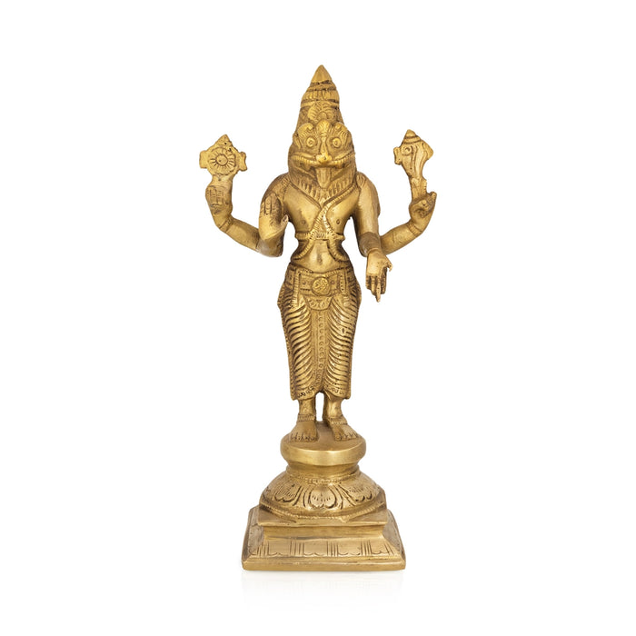 Dasavatharam Set - 9 x 5 Inches | Antique Brass Idol / Dasavatar Statue / Vishnu Avatar for Pooja - Brass Murties