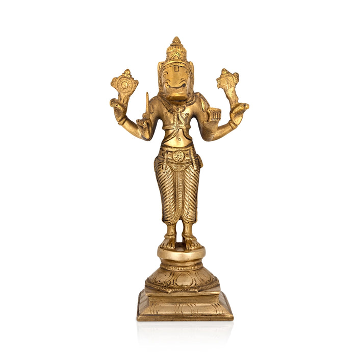 Dasavatharam Set - 9 x 5 Inches | Antique Brass Idol / Dasavatar Statue / Vishnu Avatar for Pooja - Brass Murties