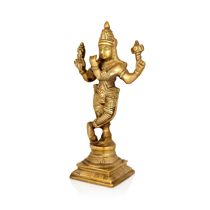 Dasavatharam Set - 9 x 5 Inches | Antique Brass Idol / Dasavatar Statue / Vishnu Avatar for Pooja - Brass Murties