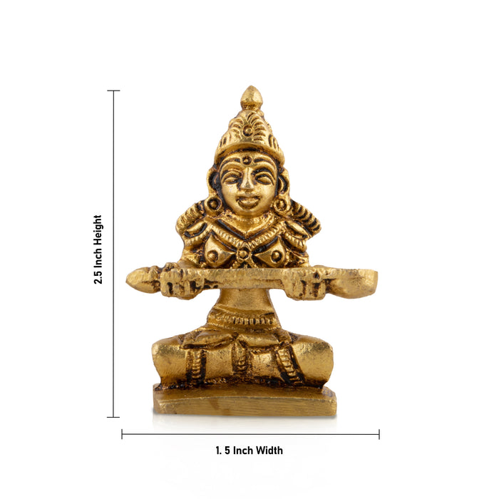 Brass Annapuran Devi Murti - 2.5 Inches | Brass Idol/ Annapoorani Idol/ Annapurna Idol for Pooja