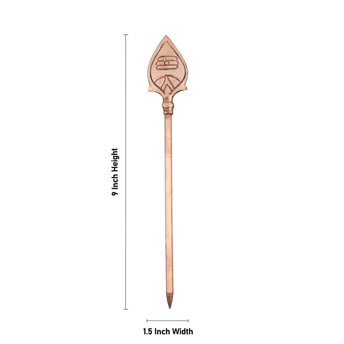 Copper Vel - 9 x 1.5 Inches | Copper Murugan Vel / Astra for Deity - Deity Accessories