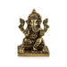 Ganesh Murti Sitting On Bajot - 2.25 X 1.75 Inches | Antique Brass Idol/ Ganpati Murti For Home Pooja - Brass Murties