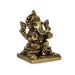 Ganesh Murti Sitting On Bajot - 2.25 X 1.75 Inches | Antique Brass Idol/ Ganpati Murti For Home Pooja - Brass Murties