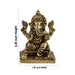 Ganesh Murti Sitting On Bajot - 2.25 X 1.75 Inches | Antique Brass Idol/ Ganpati Murti For Home Pooja - Brass Murties