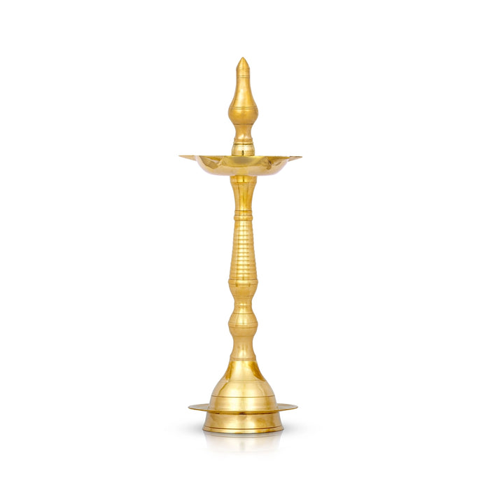 5 Face Kerala Vilakku - 16 x 5 Inches | Brass Kerala Kuthu Vilakku/ Kerala Lamp for Pooja/ 780 Gms Approx - Kerala Vilakku