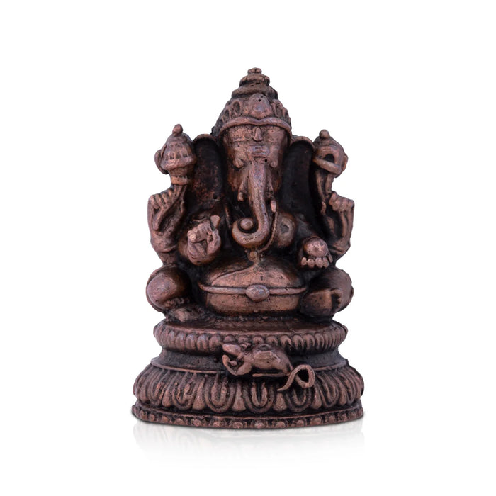 Ganesha Murti Statue - 2.5 x 1.5 Inches| Copper Idol/ Vinayaka Idol for Pooja/ 100 Gms Approx