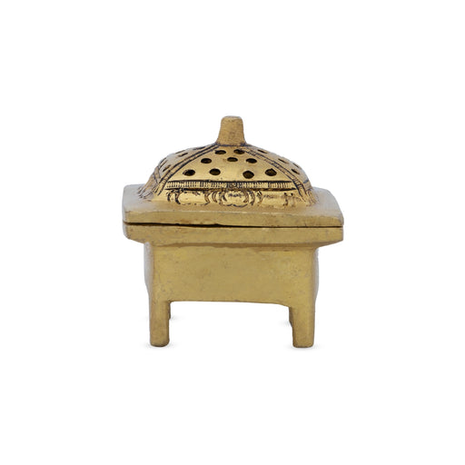 Sambrani Stand - 3 x 5.5 Inches | Antique Brass Dhoop Stand/ Dhoopakal with Handle for Pooja/ 520 Gms Approx - Sambrani Stand