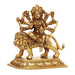 Durga Idol With 8 Hands Sitting On Lion - 5 x 5 Inches | Antique Brass Idol/ Durga Murti for Pooja/ 785 Gms - Brass Murties