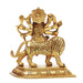 Durga Idol With 8 Hands Sitting On Lion - 5 x 5 Inches | Antique Brass Idol/ Durga Murti for Pooja/ 785 Gms - Brass Murties