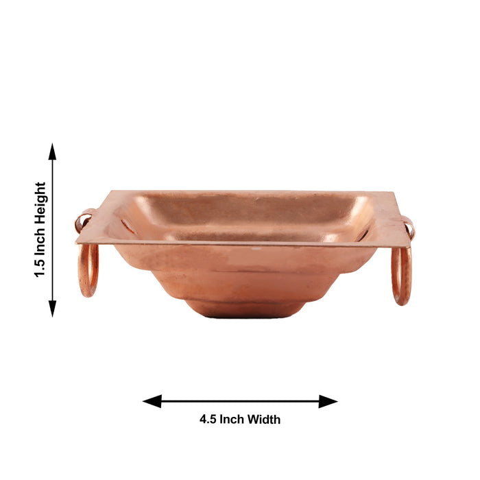 Hawan Kund - 4.5 x 4.5 Inches | Copper Agni Kund/ Homa Kund/ Havan Kund for Pooja - Havan Kund