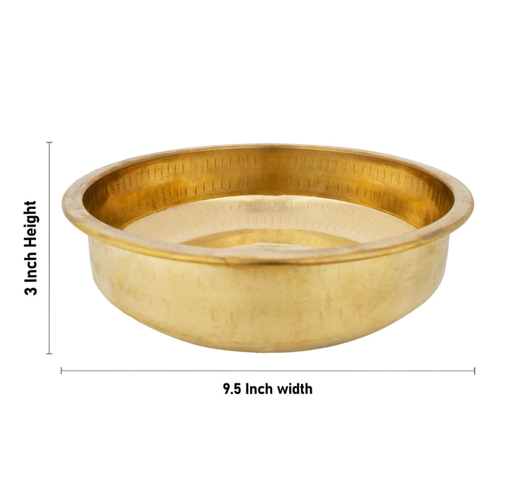 Brass Bowl - 3 x 9.5 Inches | Tharpana Chatti/ Tarpana Chatti for Rituals - Bowls