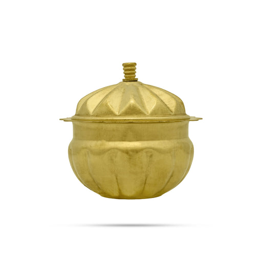 Brass Kumkum Bharani - 3 X 2.5 Inches | Kumkum Box/ Sindoor Pot/ Kumkum Pot For Pooja And Women - Sindoor Box