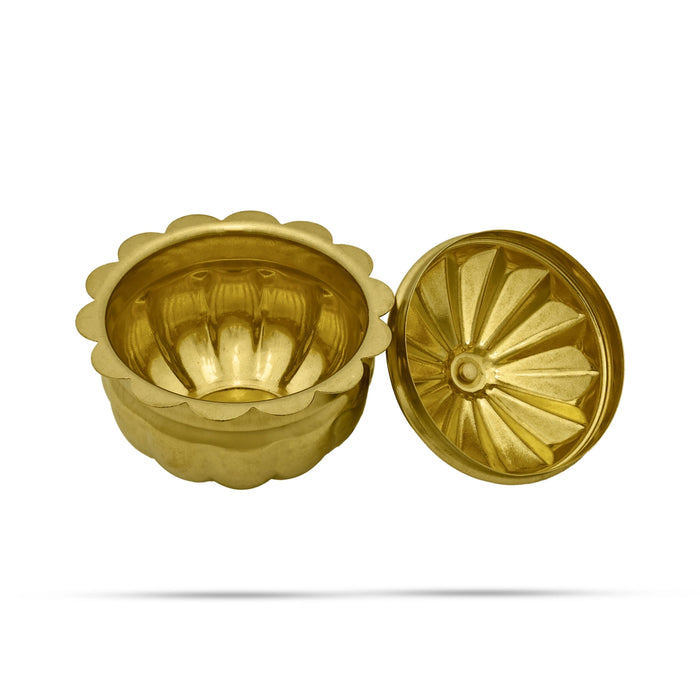 Brass Kumkum Bharani - 3 X 2.5 Inches | Kumkum Box/ Sindoor Pot/ Kumkum Pot For Pooja And Women - Sindoor Box