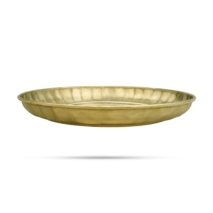Brass Plate - 0.5 x 4.5 Inches | Bobby Design Thali Plate/ Pooja Plate for Home - Pooja Plate & Tray