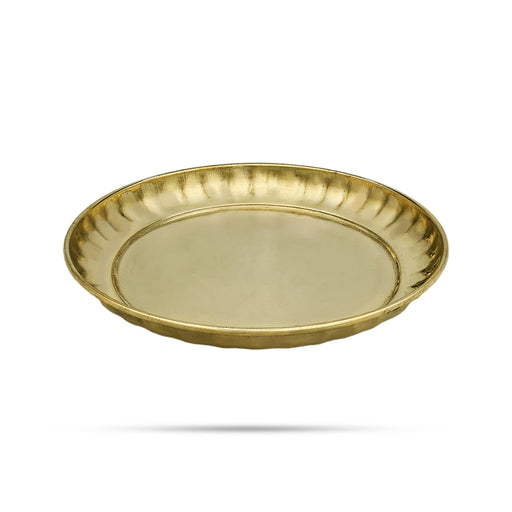 Brass Plate - 0.5 x 4.5 Inches | Bobby Design Thali Plate/ Pooja Plate for Home - Pooja Plate & Tray