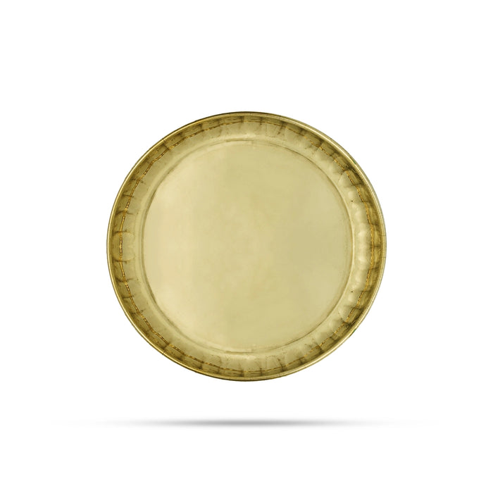 Brass Plate - 0.5 x 4.5 Inches | Bobby Design Thali Plate/ Pooja Plate for Home - Pooja Plate & Tray