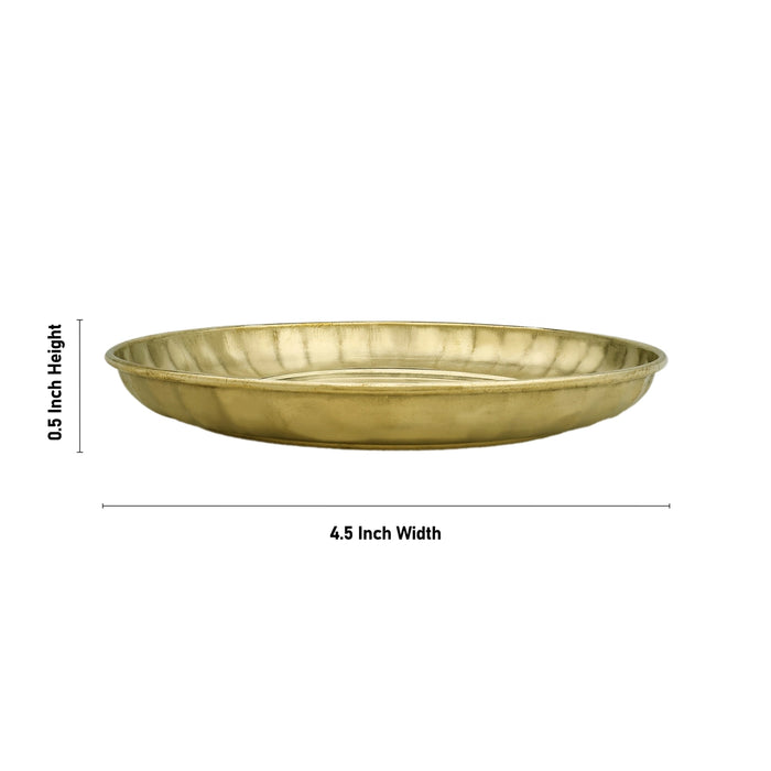 Brass Plate - 0.5 x 4.5 Inches | Bobby Design Thali Plate/ Pooja Plate for Home - Pooja Plate & Tray