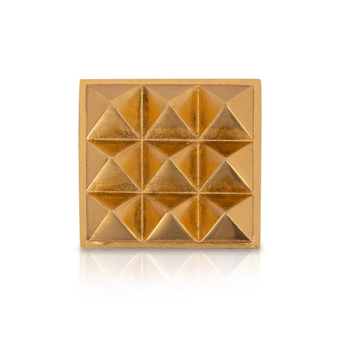 Pyramid - 2 x 2 Inches | Zinc Maha Meru/ Gold Polish Sri Yantra for Pooja - Maha Meru & Yantra