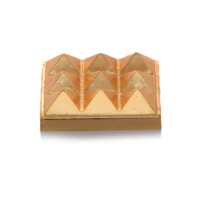 Zinc Pyramid - 1.5 Inches | Gold Polish Sri Chakra/ Pyramid for Pooja - Maha Meru & Yantra