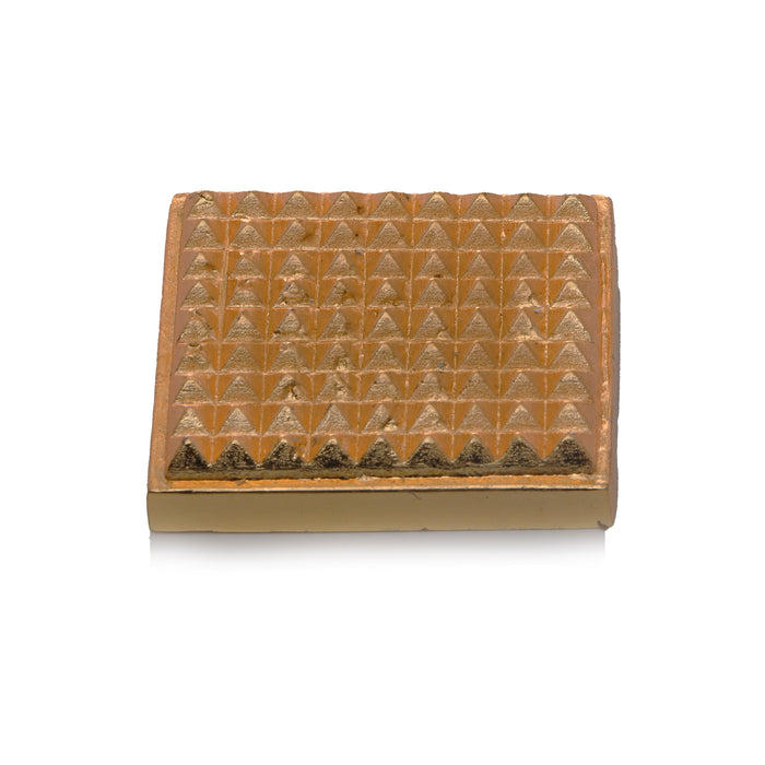 Zinc Pyramid - 1.5 Inches | Gold Polish Sri Chakra/ Pyramid for Pooja - Maha Meru & Yantra