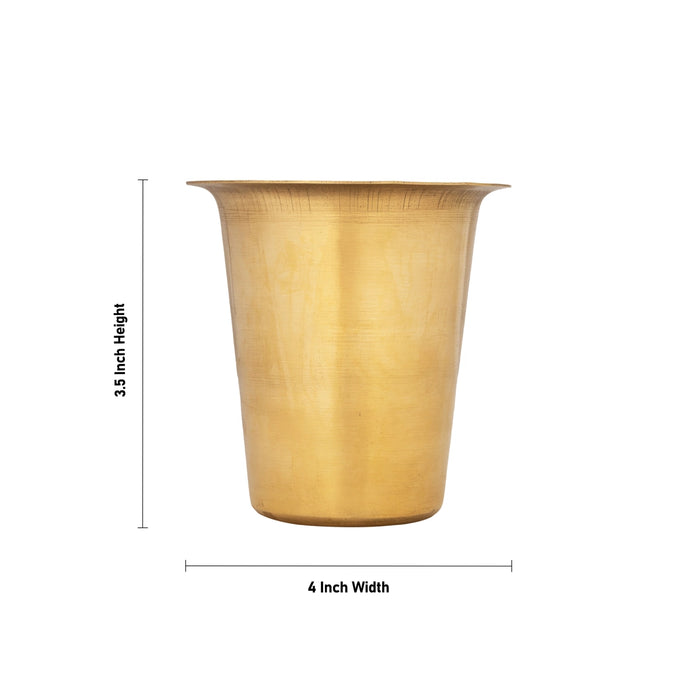 Brass Tumbler - 3.5 x 4 Inches | Glass/ Coffee tumbler/ Brass Cup For Home