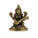 Saraswati Murti Sitting On Base - 1.5 X 1.25 Inches | Antique Brass Idol/ Saraswathy Idol For Home Pooja Décor - Brass Murties