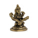 Saraswati Murti Sitting On Base - 1.5 X 1.25 Inches | Antique Brass Idol/ Saraswathy Idol For Home Pooja Décor - Brass Murties