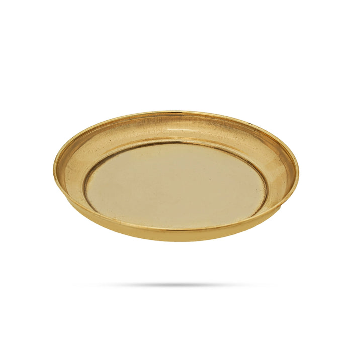 Brass Plate - 0.5 x 4.5 Inches | Small Plate/ Pooja Thali Plate/ Pooja Plate for Home - Pooja Plate & Tray