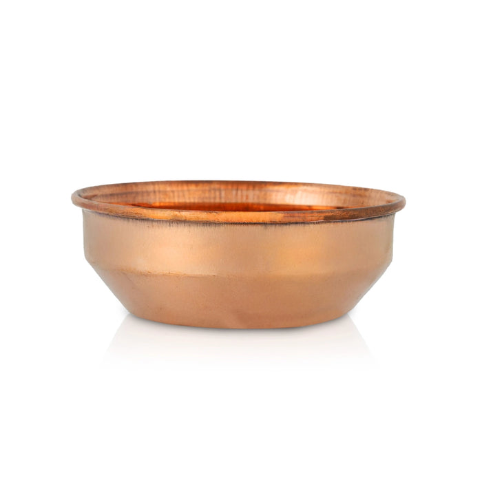 Copper Plate - 1 x 3.5 Inches | Pooja Plate / Hariwana Design Thali Plate for Home - Pooja Plate & Tray