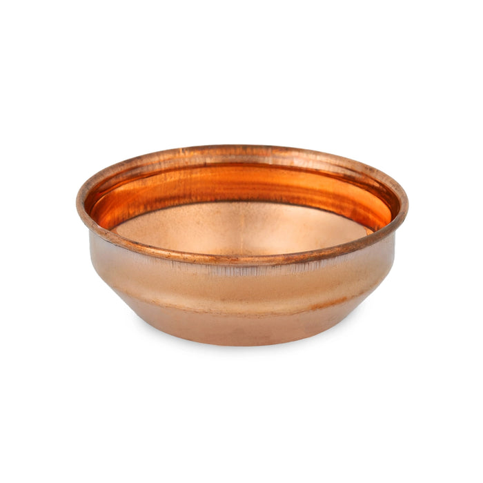 Copper Plate - 1 x 3.5 Inches | Pooja Plate / Hariwana Design Thali Plate for Home - Pooja Plate & Tray