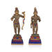 Ram Sita Murti - 23 x 7.5 Inches | Antique Brass Colour Idol / Hindu God Statue Set / Ram Sita Idol For Pooja - Brass Murties