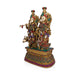 Radha Krishna With Cow Standing on Base Murti - 21 x 14 Inches | Antique Brass Idol / Radha Krishna Statue for Pooja - Brass Murties