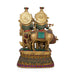 Radha Krishna With Cow Standing on Base Murti - 21 x 14 Inches | Antique Brass Idol / Radha Krishna Statue for Pooja - Brass Murties
