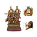 Radha Krishna With Cow Standing on Base Murti - 21 x 14 Inches | Antique Brass Idol / Radha Krishna Statue for Pooja - Brass Murties