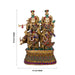 Radha Krishna With Cow Standing on Base Murti - 21 x 14 Inches | Antique Brass Idol / Radha Krishna Statue for Pooja - Brass Murties