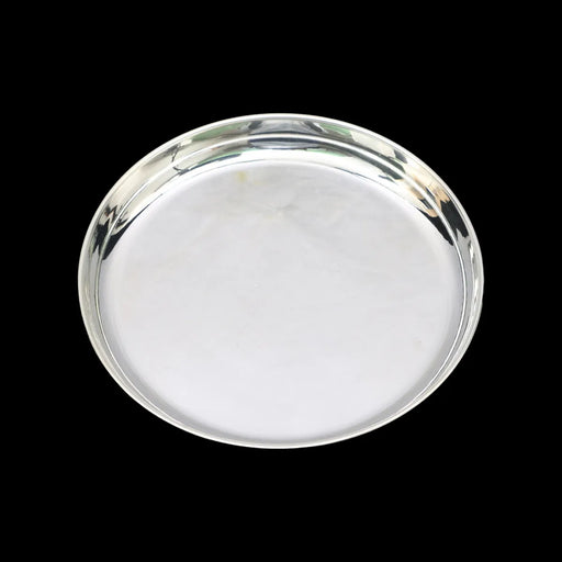 Pooja Plate - 8.5 inches | Serving plate / white Metal / Thali Plate/ Pooja Plate for Home - Pooja Plate & Tray