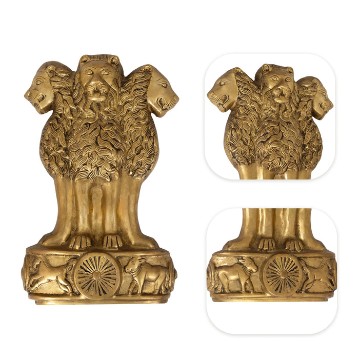 Ashoka Chakra Wall Hanging - 16 x 10 Inches | Antique Brass Ashok Chakra / Ashoka Chakra wall Hanging for Home - Wall Hanging