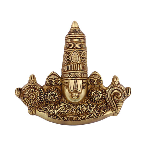 Balaji Murti Wall Hanging - 8 Inches | Antique Brass Statue/ Lord Balaji Idol for Home - Wall Hanging