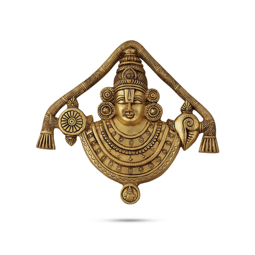 Balaji Murti Wall Hanging - 9 Inches | Antique Brass Statue/ Lord Balaji Idol for Home - Wall Hanging