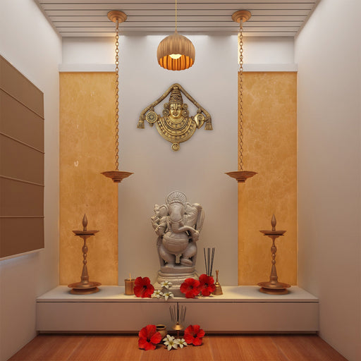 Balaji Murti Wall Hanging - 9 Inches | Antique Brass Statue/ Lord Balaji Idol for Home - Wall Hanging