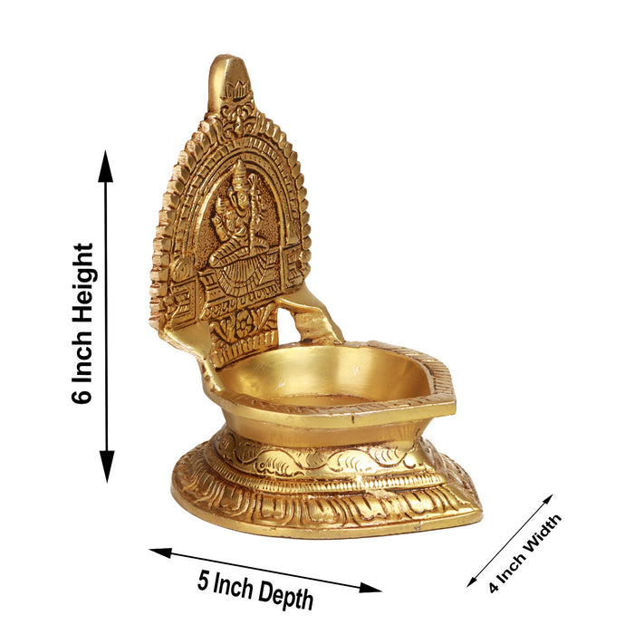 Kamatchi Vilakku - 6 Inches | Brass Kamakshi Deepam/ Lamp for Pooja