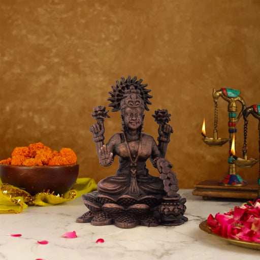 Laxmi Devi Statue - 2.5 Inches | Laxmi Idol/ Copper Idol for Pooja/ 125 Gms Approx - Copper Murties