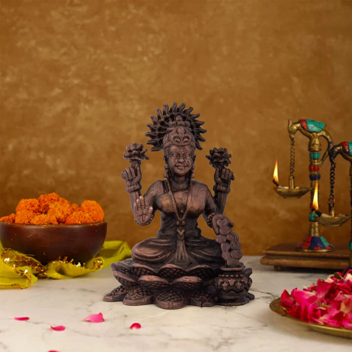 Laxmi Devi Statue - 2.5 Inches | Laxmi Idol/ Copper Idol for Pooja/ 125 Gms Approx
